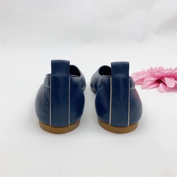 Everlane The Day Glove Leather Flats Shoes Navy Blue - Picture 6 of 11